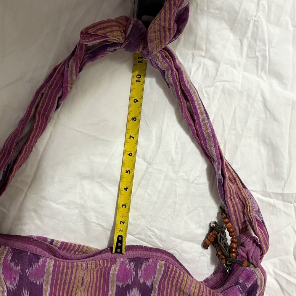 American Eagle Outfitters VTG 2011 Boho Oversized Crescent Ikat Fabric Hobo Bag - Picture 10 of 16